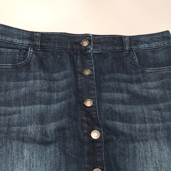 NWOT Daisy Fuentes button down denim Jean skirt 8 - Picture 3 of 7